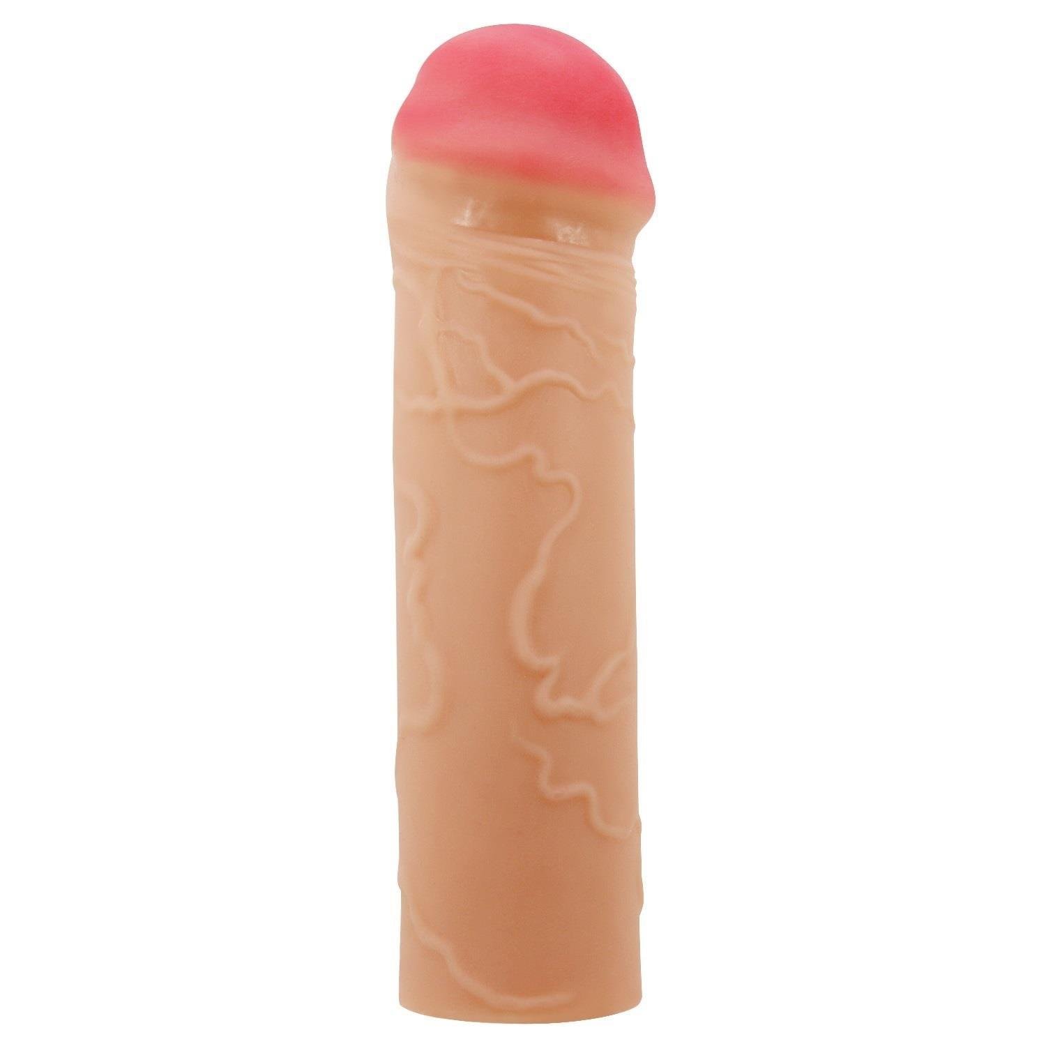 2,5 cm Dolgulu Premium Ten Rengi Silikon Penis Kılıfı - Nile