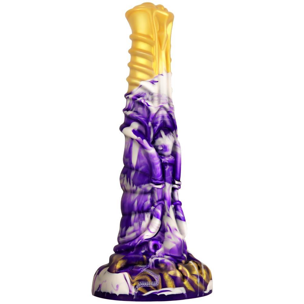 21 cm Et Dokulu Fantezi Renklerde Gerçekçi Çift Katmanlı Sünnetsiz Silikon Penis - Horse Power 4