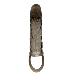 3 cm Dolgu Uzatmalı Titreşimli Zenci Penis Kılıfı Prezervatif Vibratör