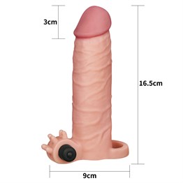 3 cm Uzatmalı Realistik Titreşimli Penis Kılıfı XTender