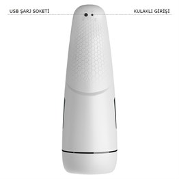 USB Şarjlı Hareketli Dil Uyarımlı Isıtmalı Sesli Masturbatör - Marissa