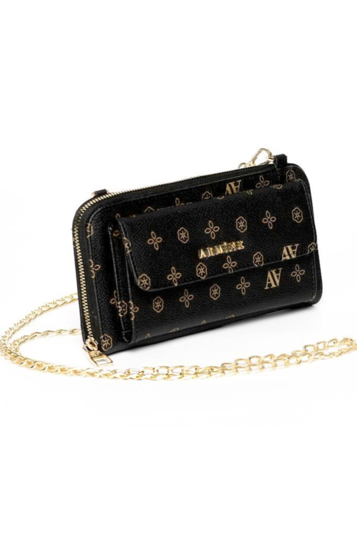 Armine 268 Kadın El Çantası Siyah Baskılı