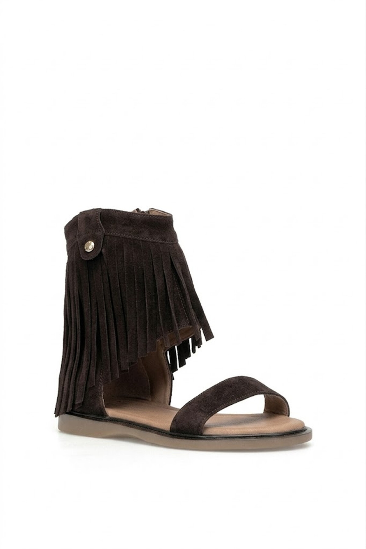 Beety 26BY169.26668 Kadın Püsküllü Düz Sandalet Kahverengi