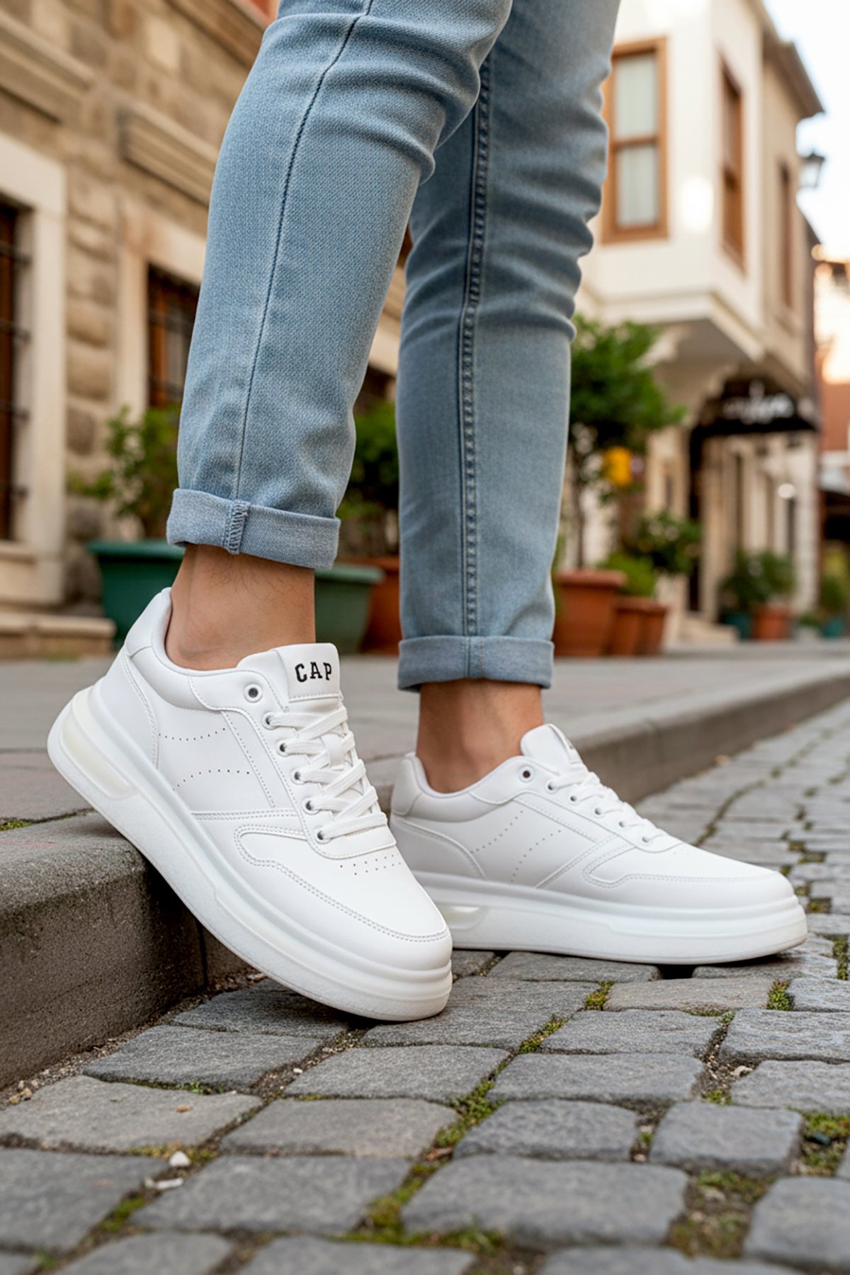 Cap 2040 Erkek Klasik Sneaker Beyaz