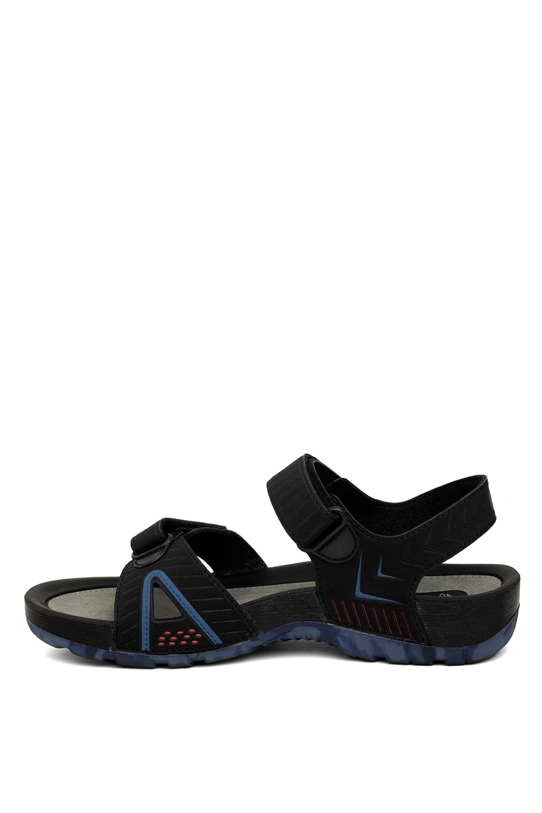 Ceyo 9829 Erkek Sandalet Siyah - Kırmızı