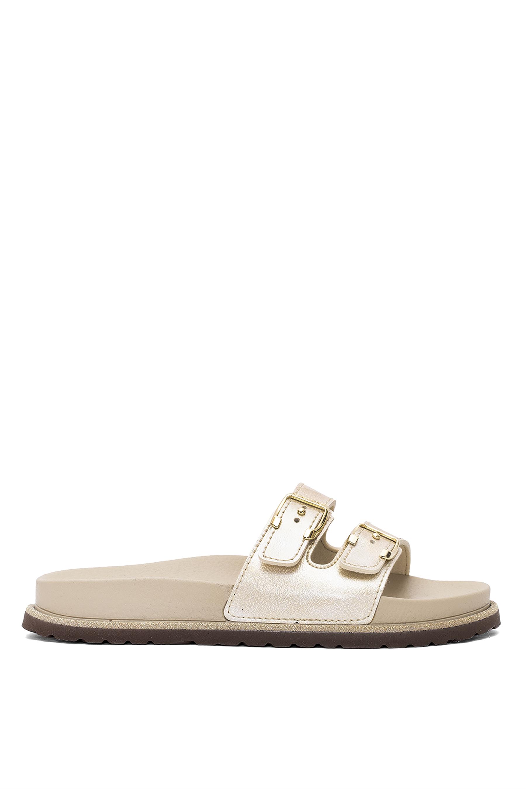 Ceyo 9990-Z2 Kadın Düz Terlik Bej