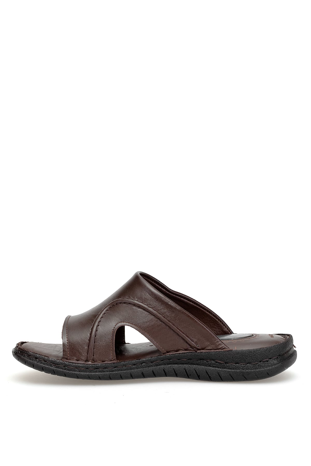 Elit 26YSLED5072C Erkek Hakiki Deri Düz Terlik Kahverengi