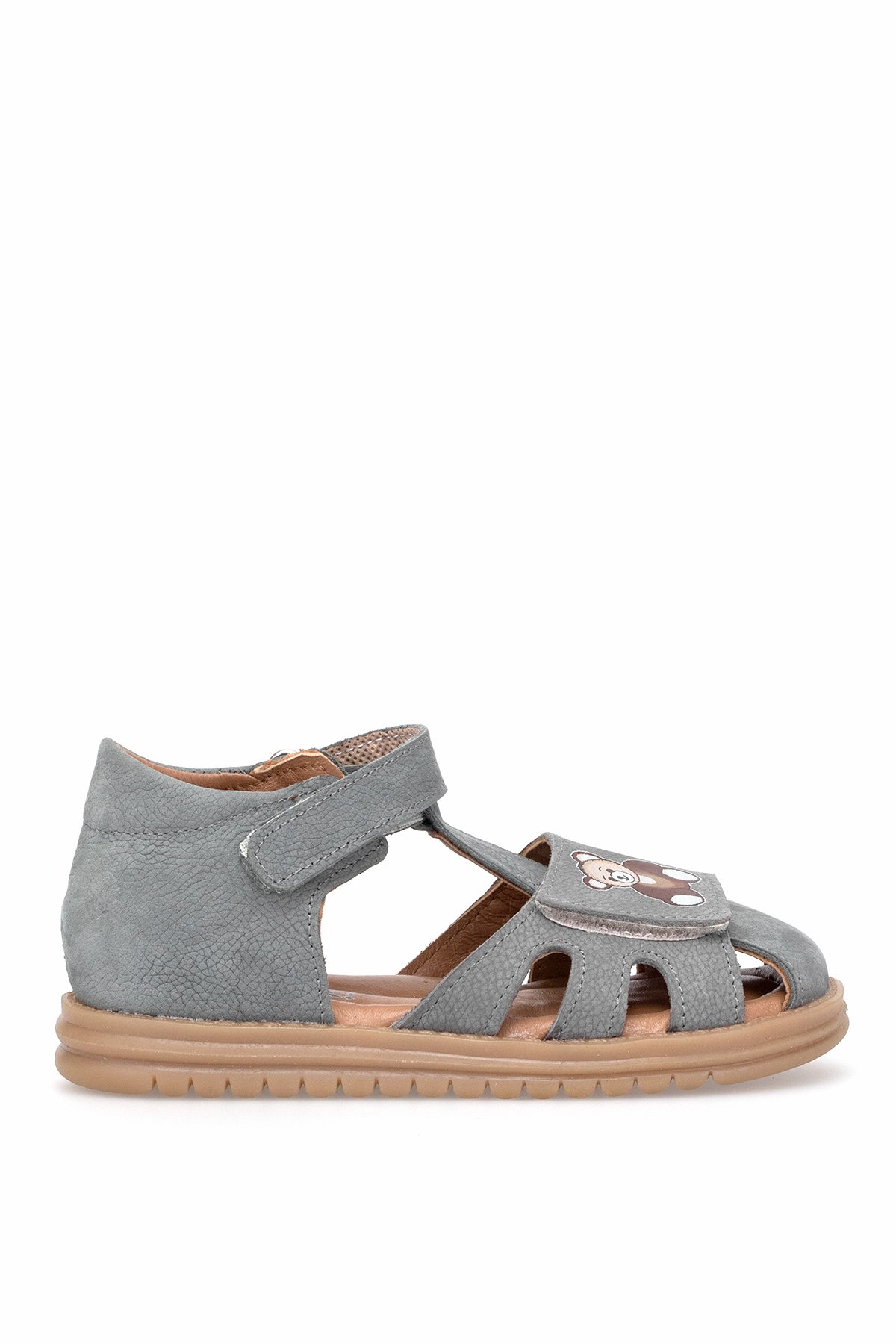 Elit AİK-1928 Bebe Erkek Çocuk Düz Sandalet Gri