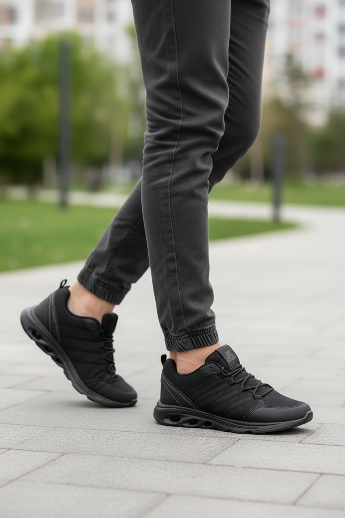 Elit ASPRT4138 Erkek Klasik Sneaker Siyah - Füme
