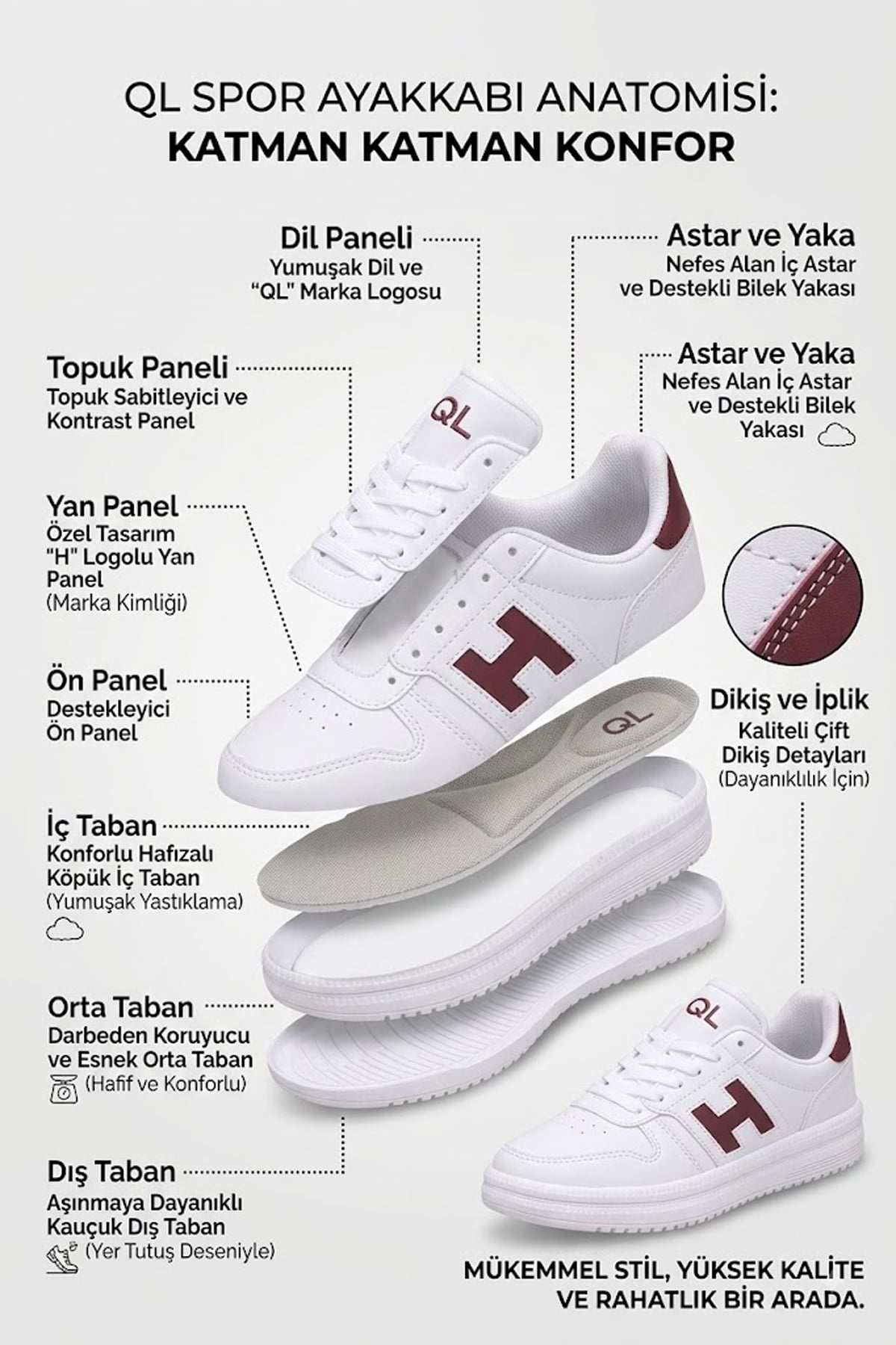 Elit ASQLA1457 Kadın Klasik Sneaker Beyaz