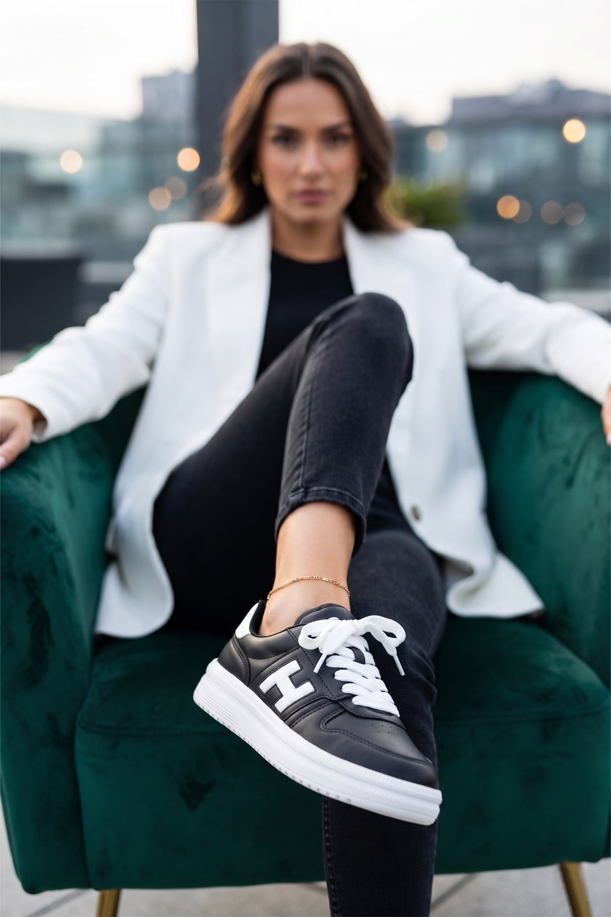 Elit ASQLA1457 Kadın Klasik Sneaker Siyah - Beyaz