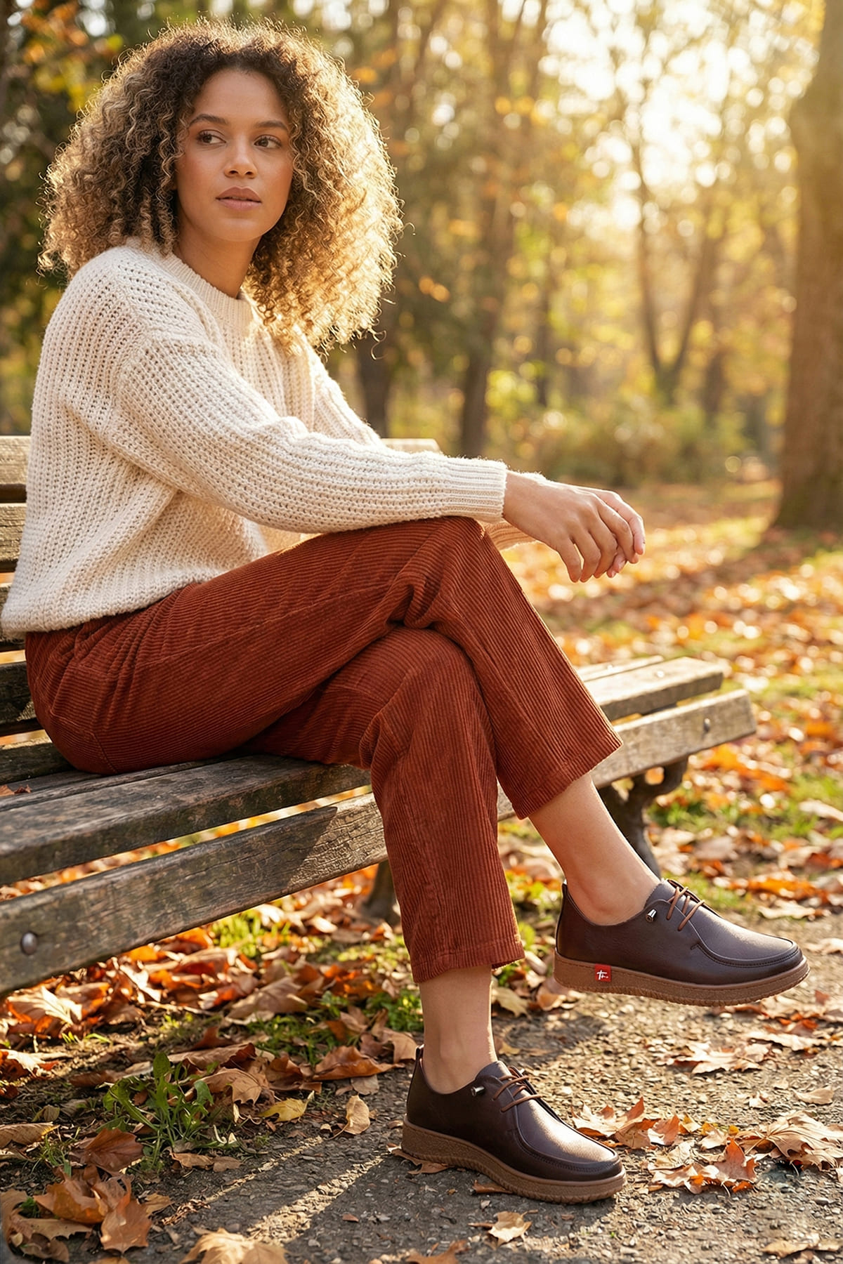 Elit ASSCL11124 Kadın Hakiki Deri Casual Ayakkabı Kahverengi