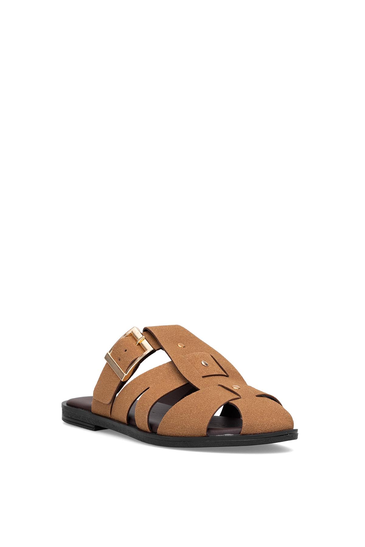 Elit BTSS03 Kadın Düz Terlik Camel