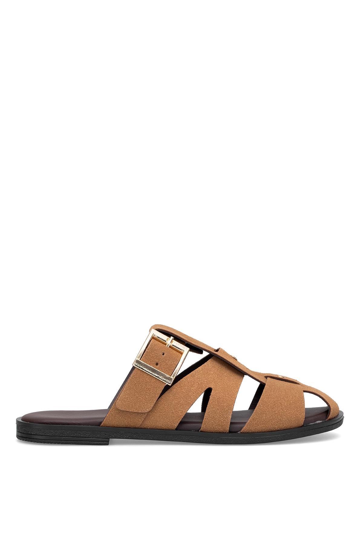 Elit BTSS03 Kadın Düz Terlik Camel