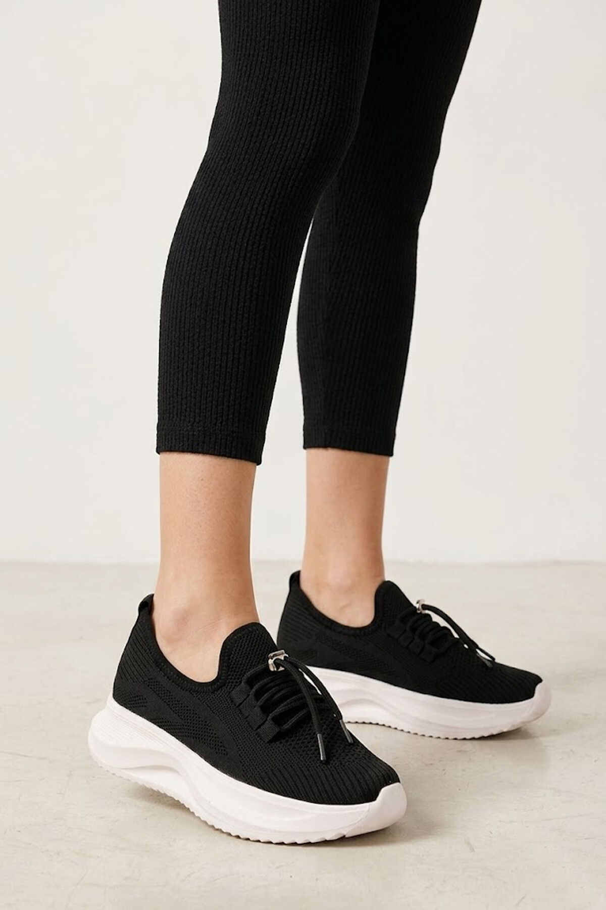 Elit Erd2611 Kadın Klasik Sneaker Siyah - Beyaz