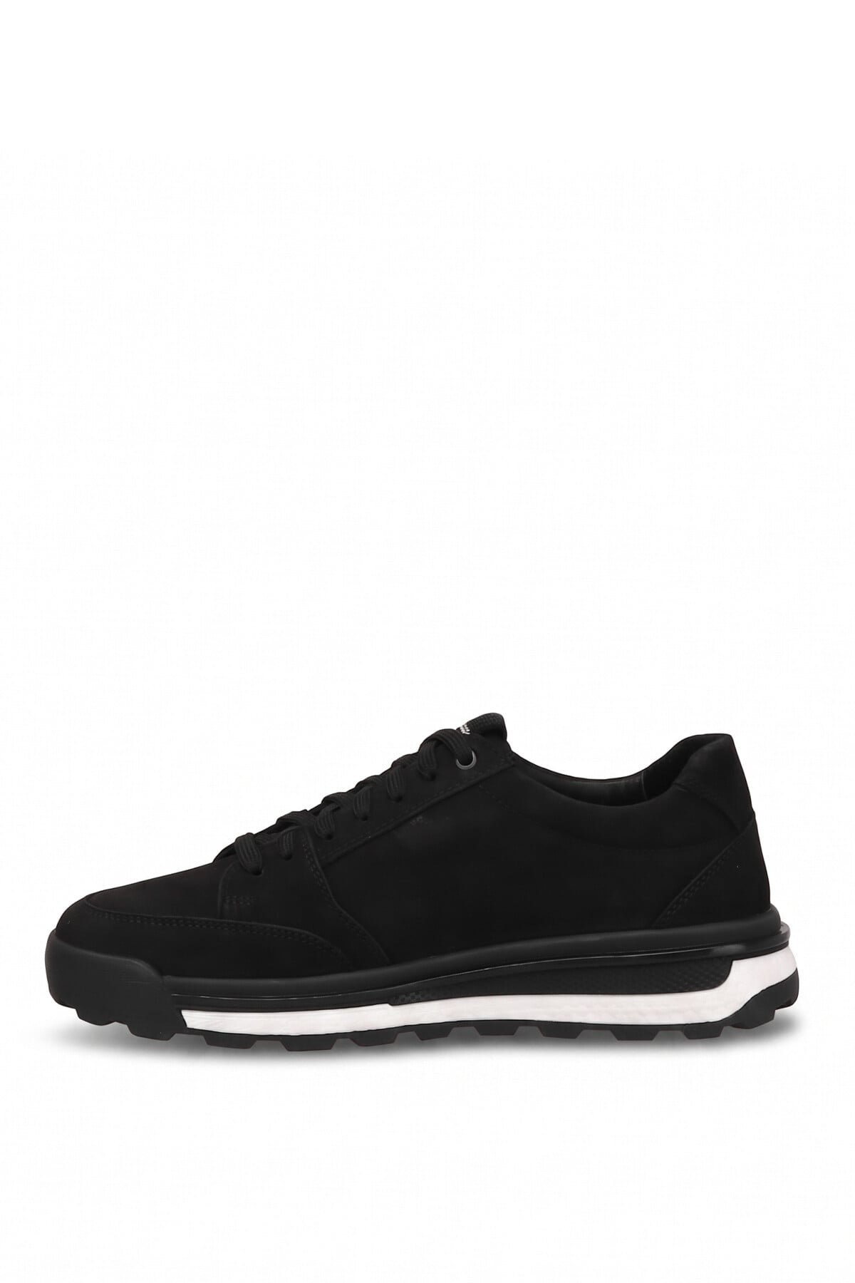 Elit ERLESR62152 Erkek Hakiki Nubuk Deri Klasik Sneaker Siyah