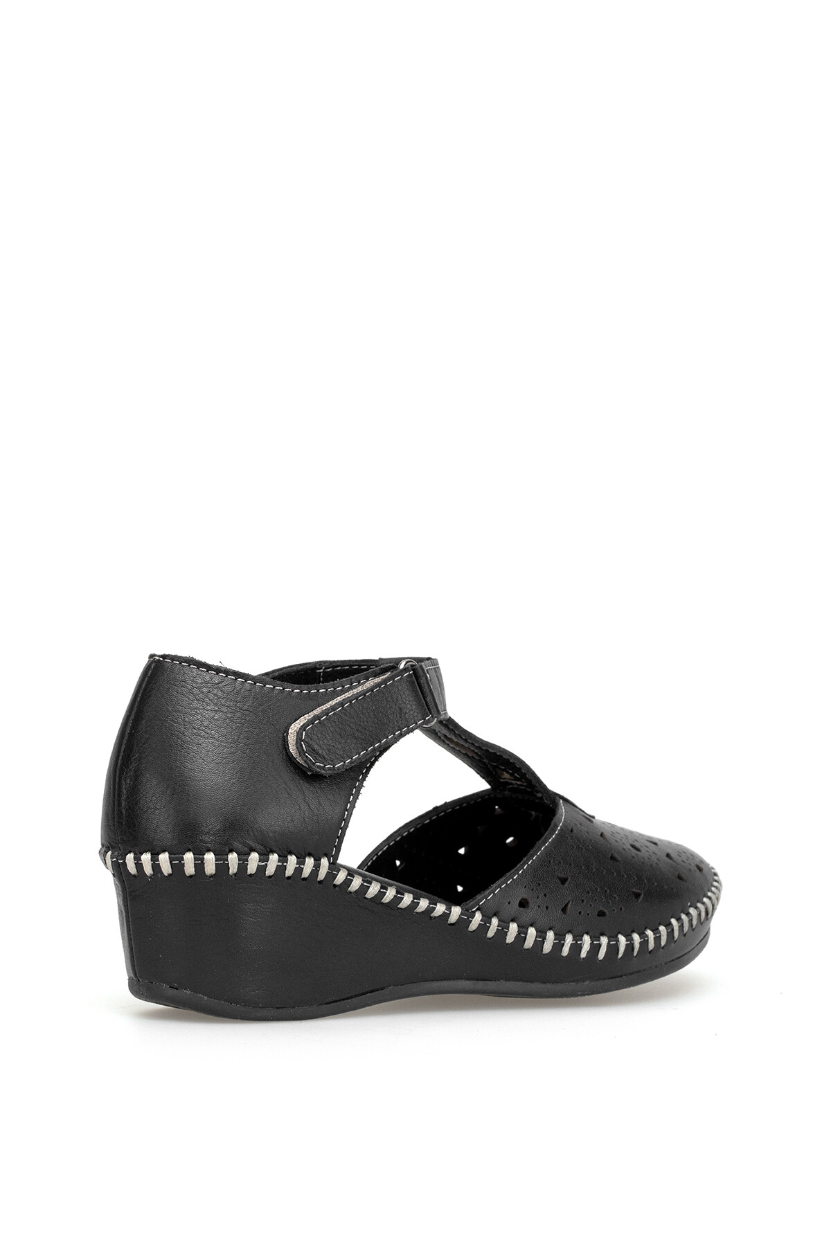 Elit ERLLUT2234-1Kadın Hakiki Deri Dolgu Topuk Sandalet Siyah