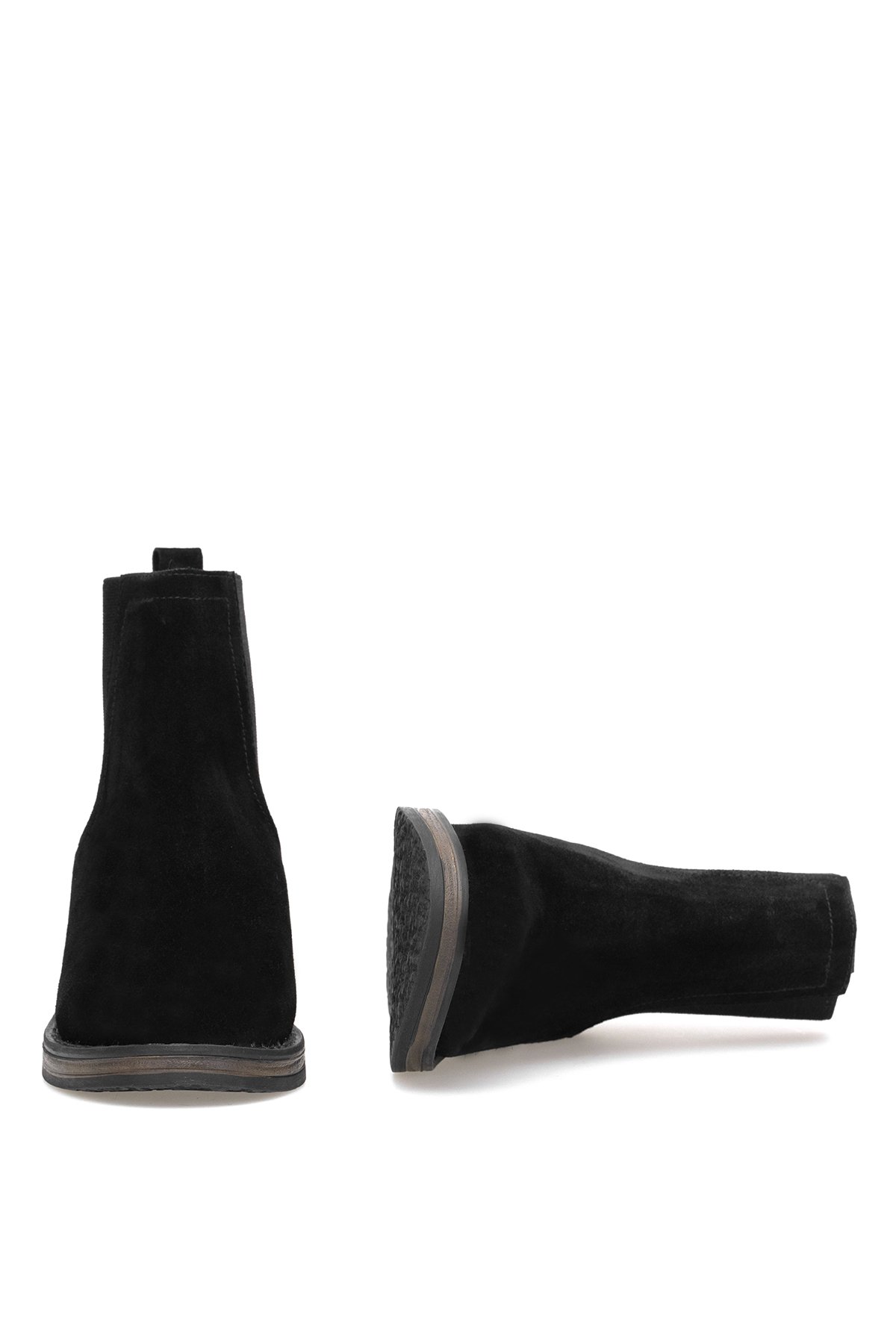 Elit Evelindra Kadın Hakiki Süet Deri Chelsea Bot Siyah