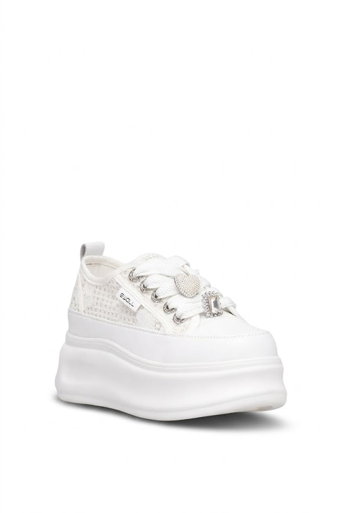 Elit HML2003 Kadın Taşlı Klasik Sneaker Beyaz