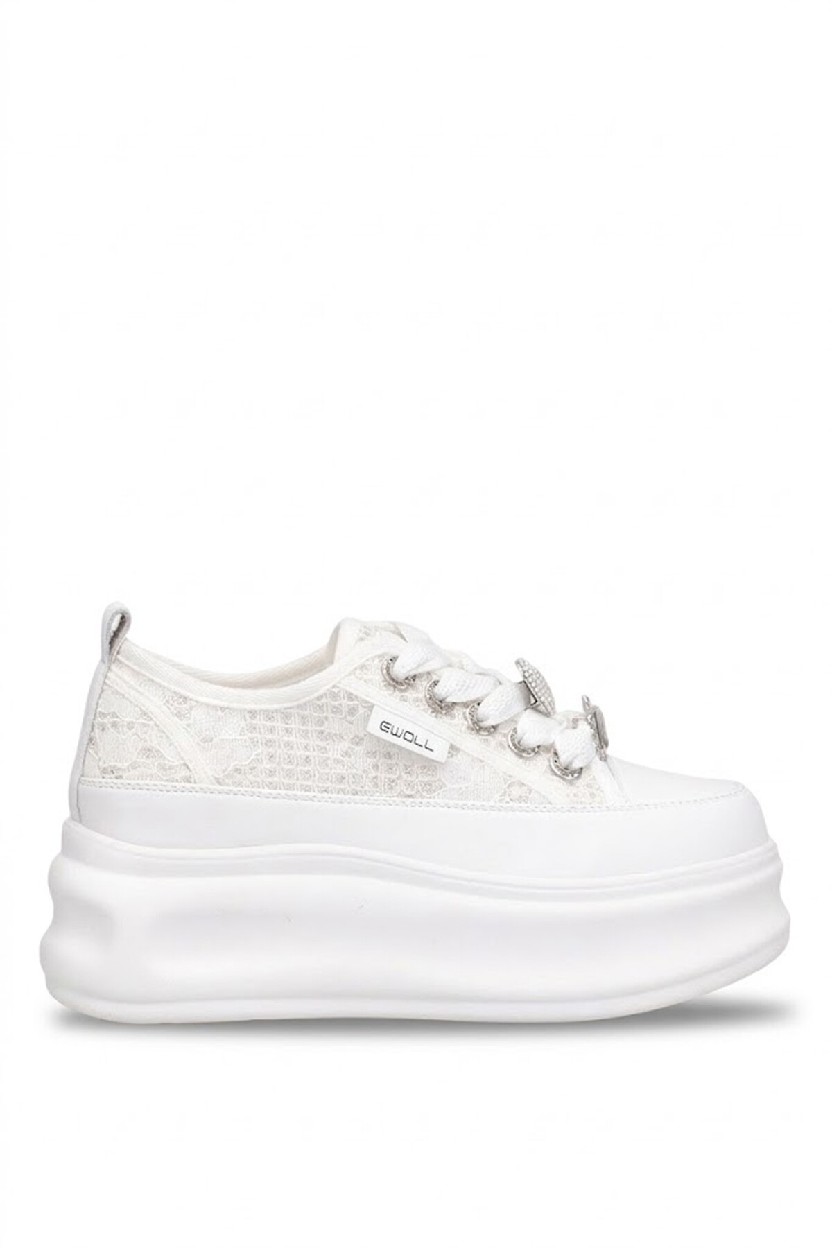 Elit HML2003 Kadın Taşlı Klasik Sneaker Beyaz