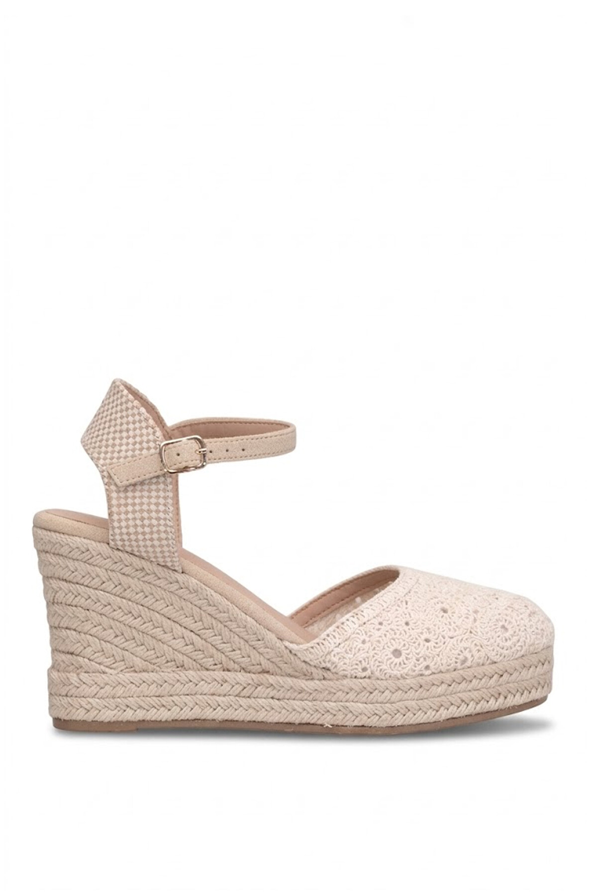 Elit HML4014 Kadın Dolgu Topuk Sandalet Bej