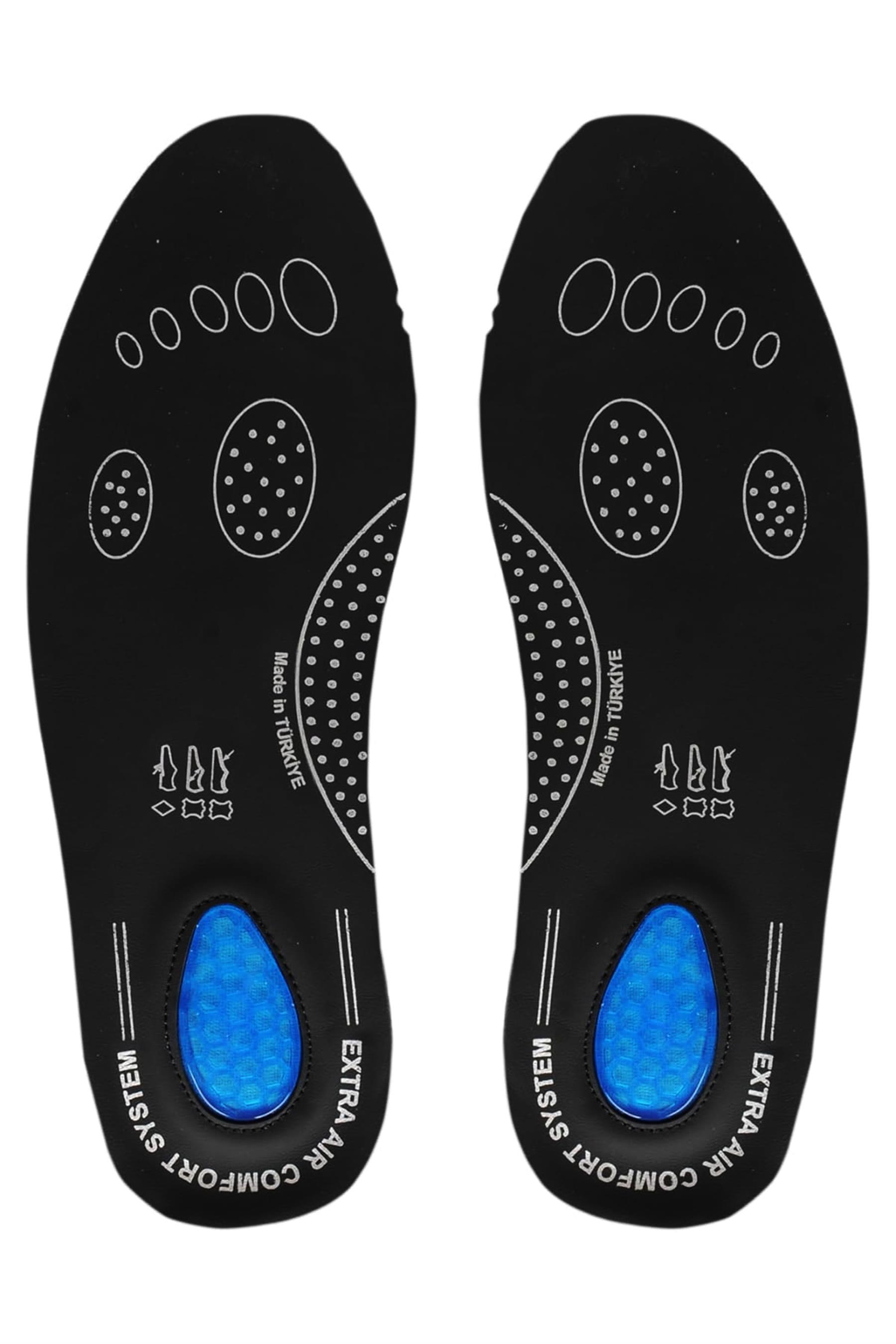 Elit  İzci Form 40-45 Deri Ortopedik İç Tabanlık Siyah - Mavi