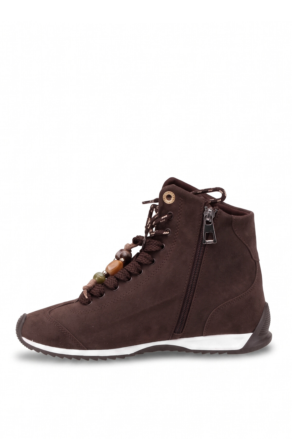Elit Kcm195 Kadın Taşlı Sneaker Bot Kahverengi
