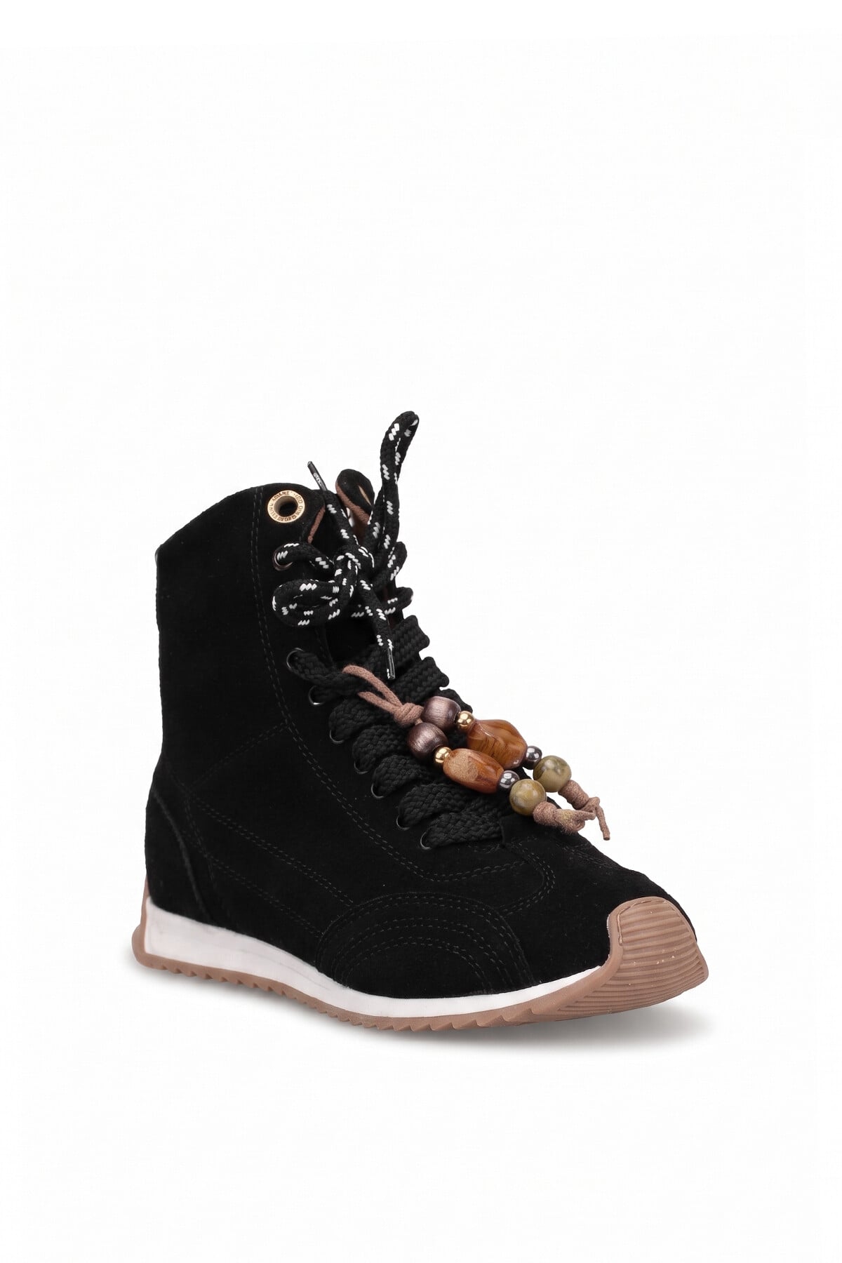 Elit Kcm195 Kadın Taşlı Sneaker Bot Siyah
