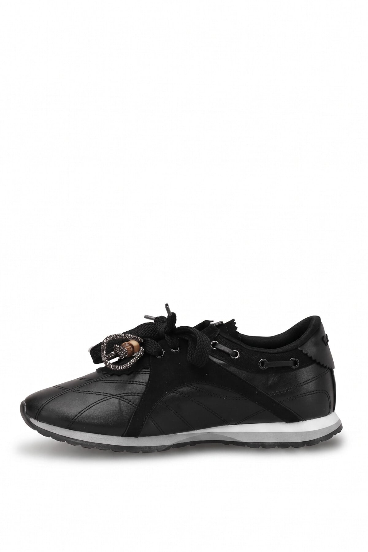 Elit Kcm243 Kadın Taşlı Klasik Sneaker Siyah