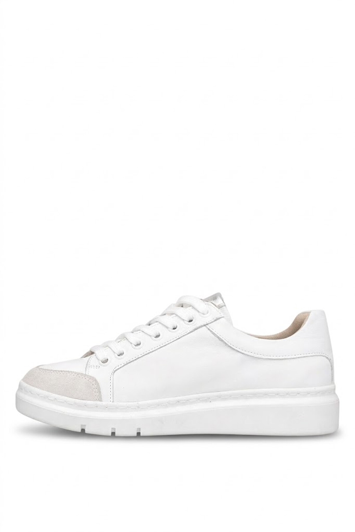 Elit KOC19434 Kadın Hakiki Deri Klasik Sneaker Beyaz