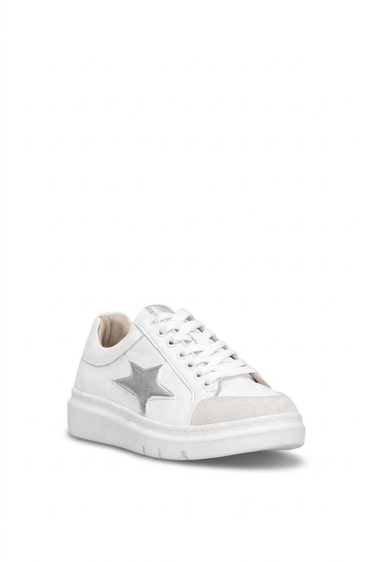 Elit KOC19434 Kadın Hakiki Deri Klasik Sneaker Beyaz