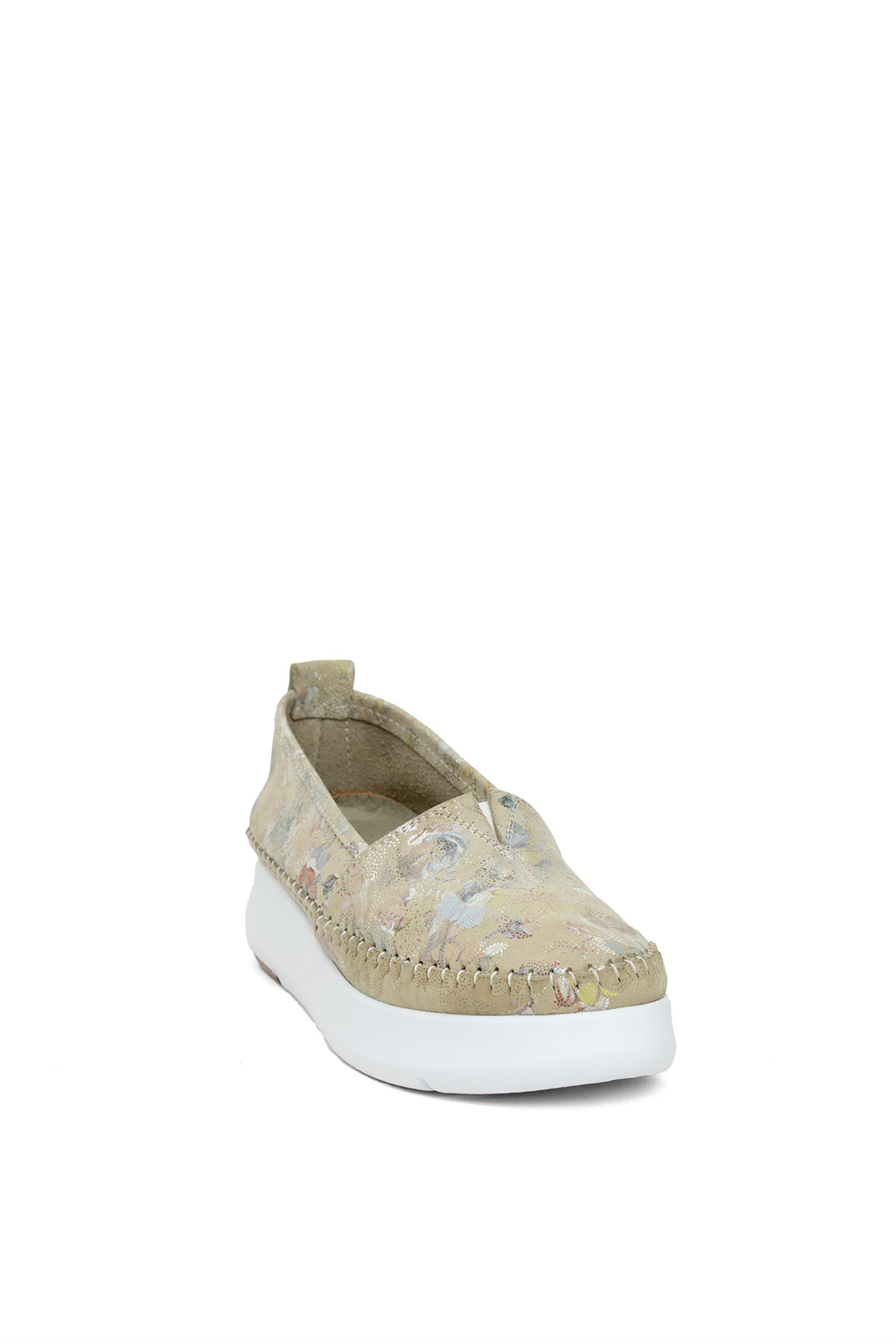 Elit Mn057C Kadın Hakiki Deri Espadril Yeşil Açık