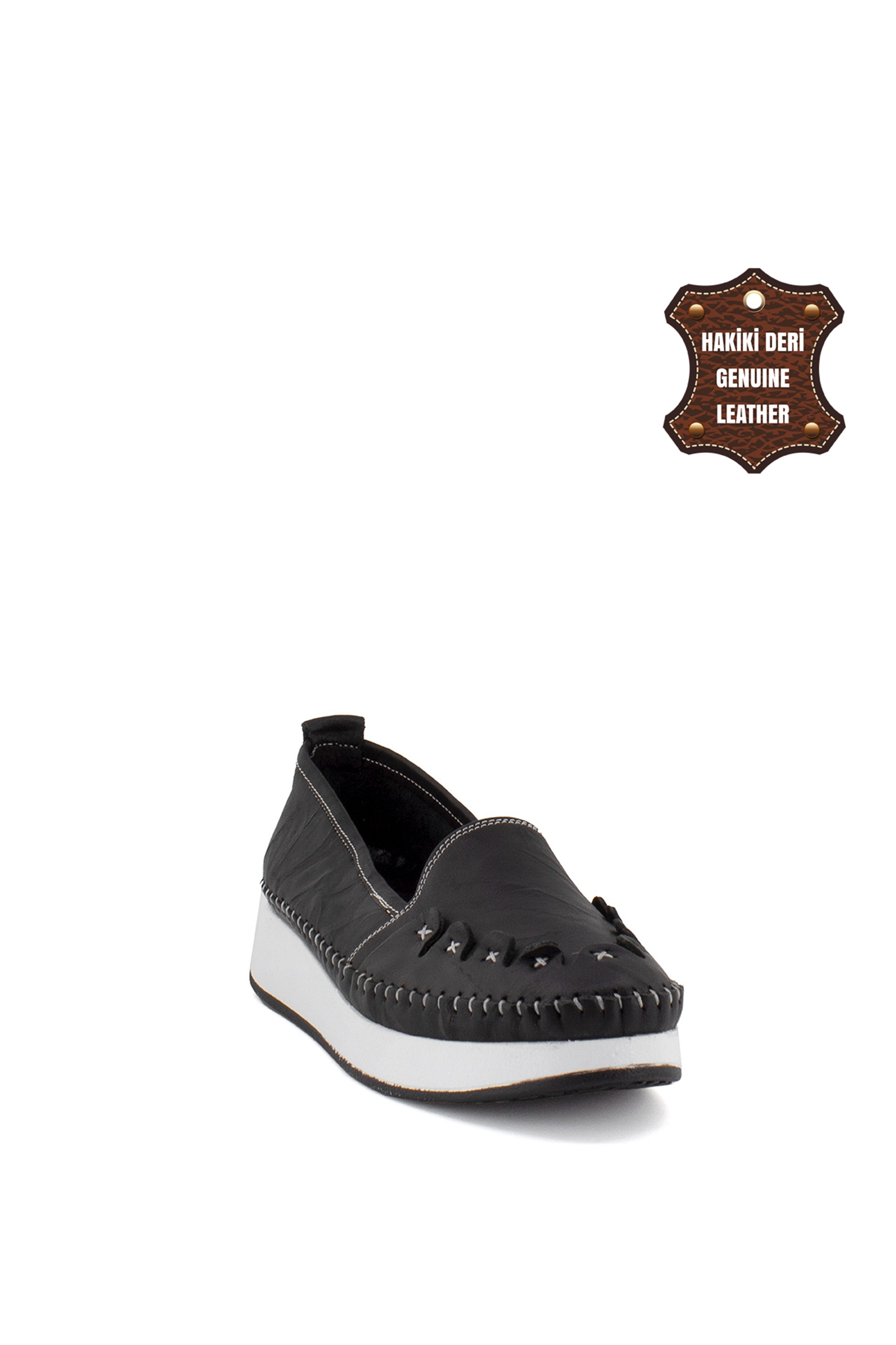 Elit Mn84C Kadın Hakiki Deri Espadril Siyah