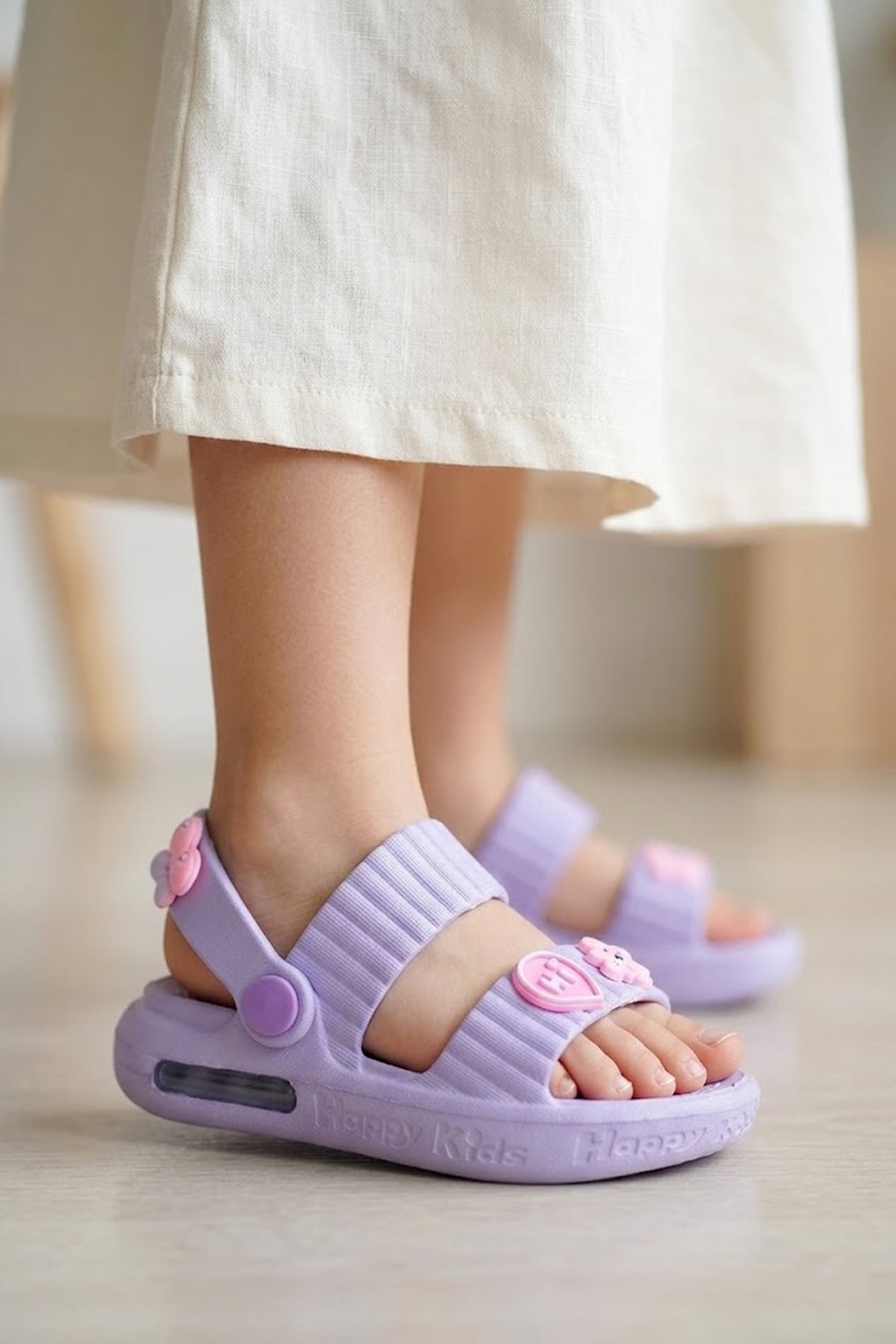 Elit MYS4592 Bebe-Patik Çocuk Emojili Işıklı Sandalet Lila