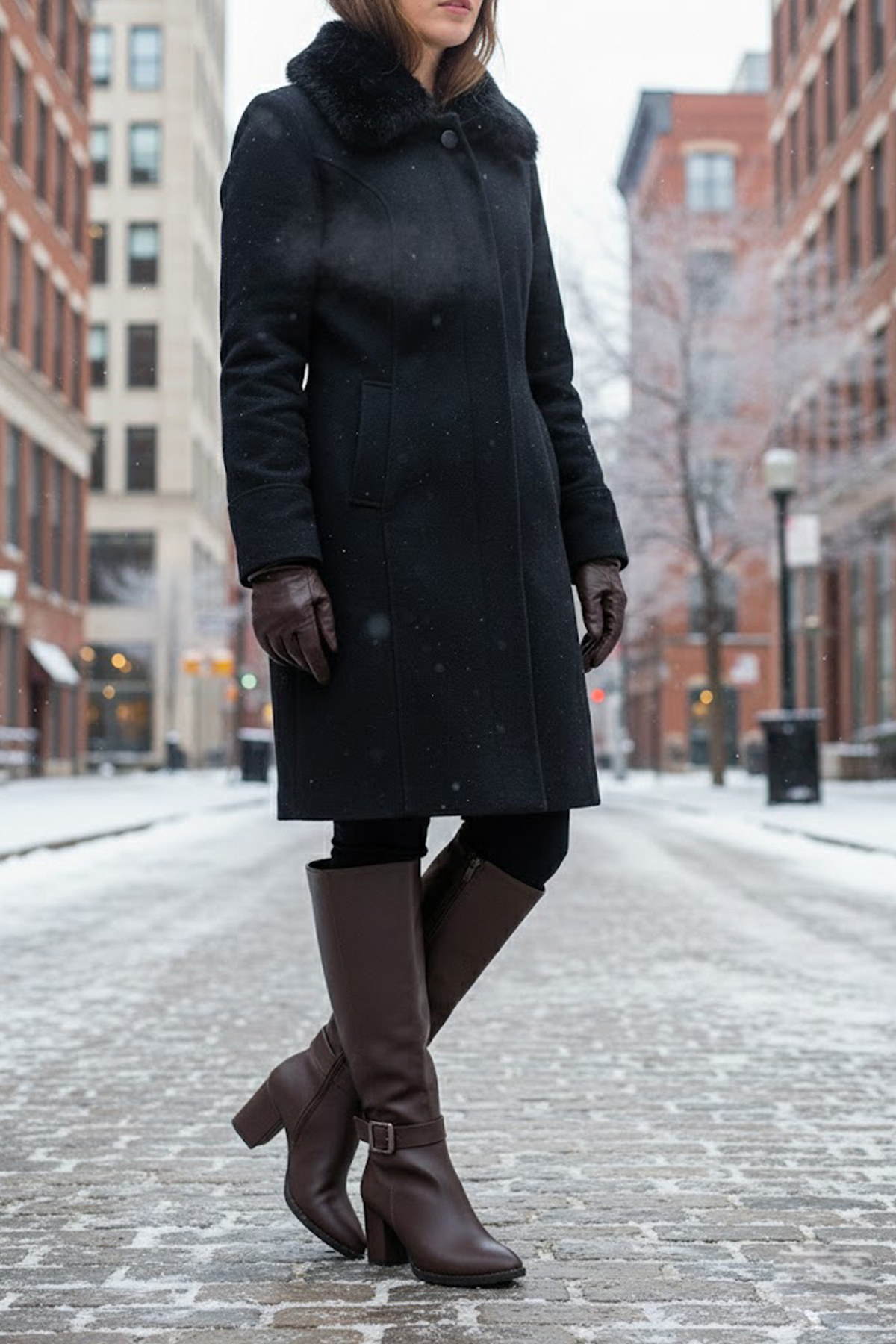 Elit OZRKM701 Kadın Topuklu Çizme Kahverengi