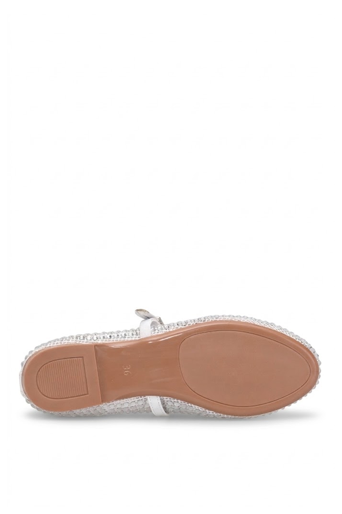 Elit PM567 K228 Kadın Taşlı Babet Beyaz