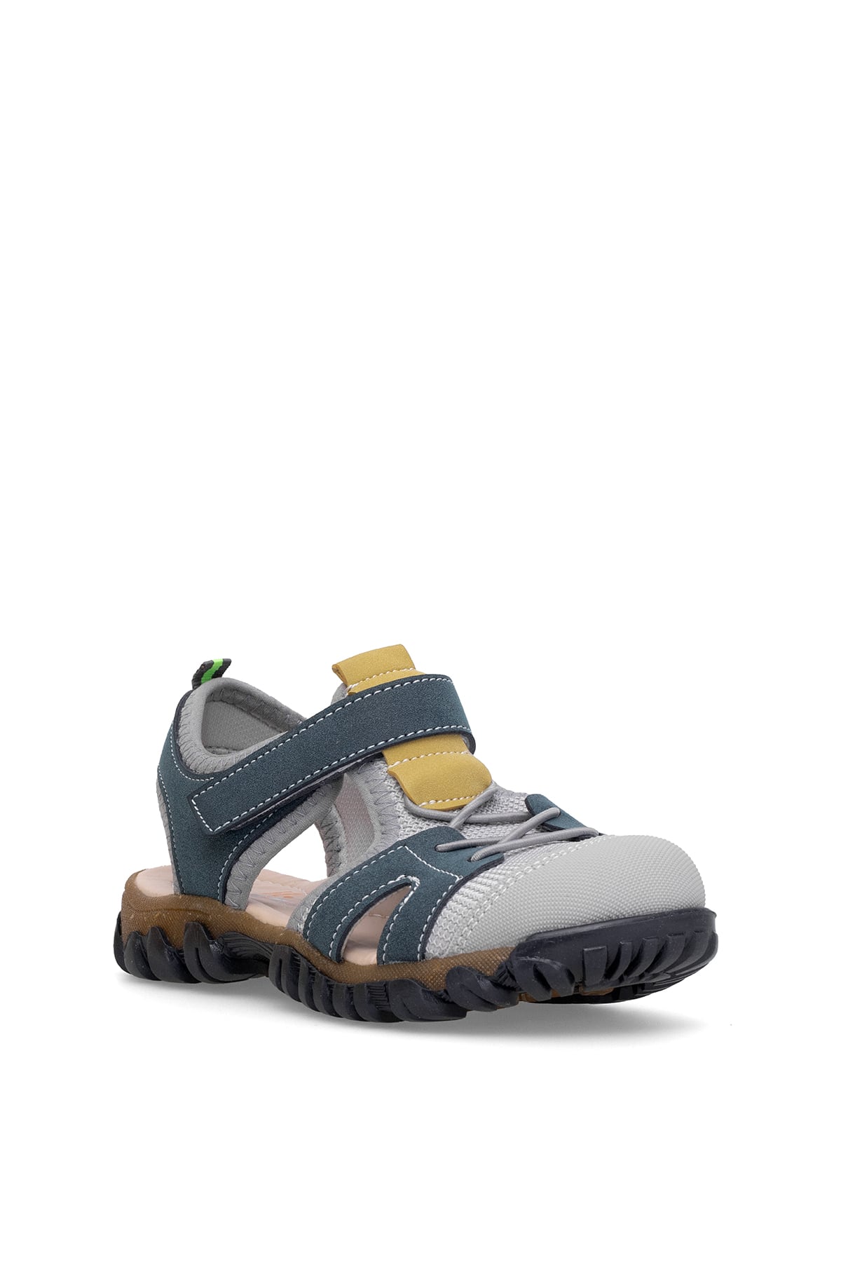 Elit ŞA-F-041-25Y Filet Erkek Çocuk Düz Sandalet Lacivert - Gri