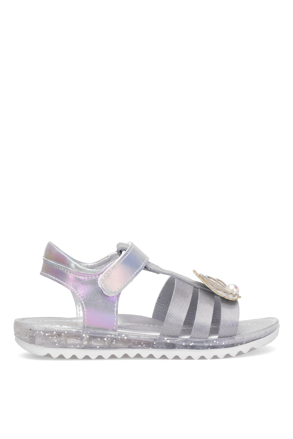 Elit ŞA-P-034-25Y Patik Kız Çocuk Düz Sandalet Gümüş