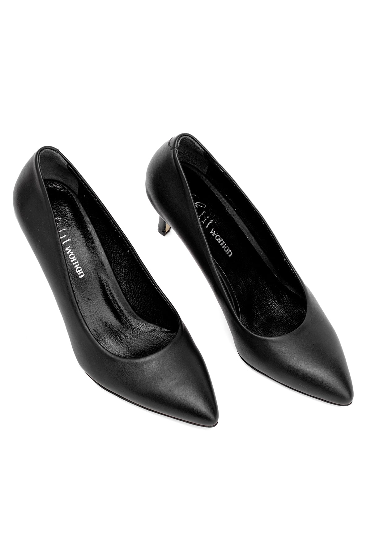 Elit Selestia Kadın Hakiki Deri Stiletto Siyah