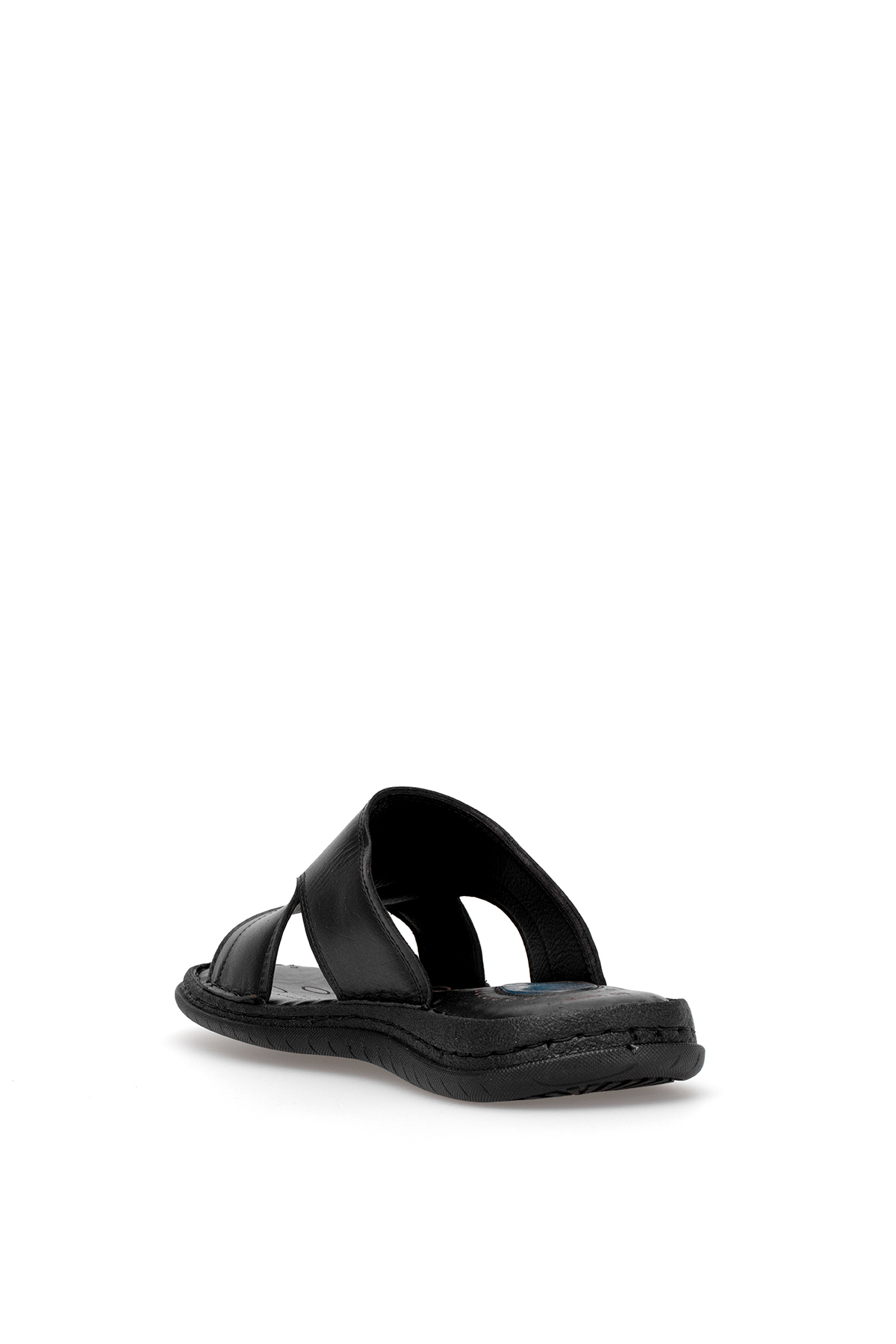 Elit SLEDU08B Erkek Hakiki Deri Düz Terlik Siyah