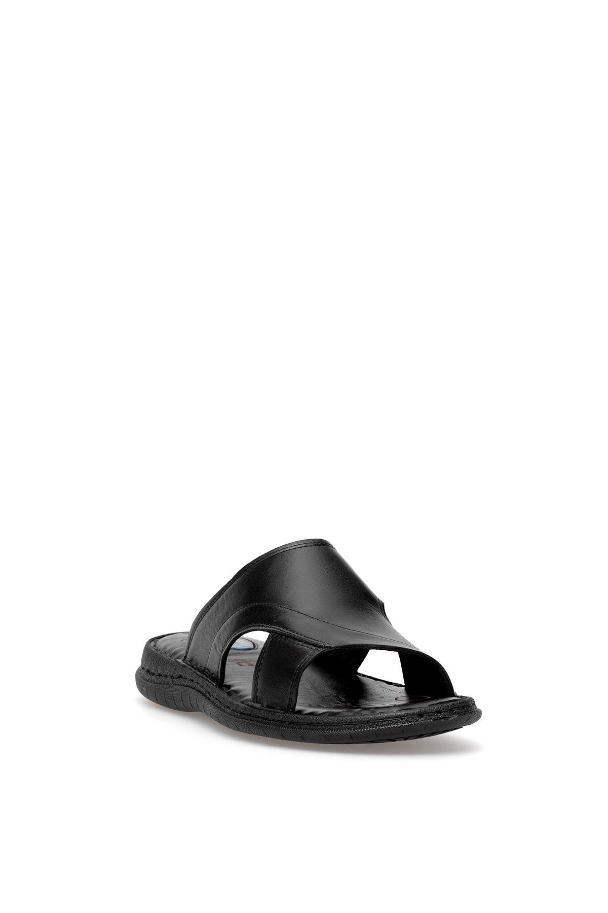 Elit SLEDU08B Erkek Hakiki Deri Düz Terlik Siyah