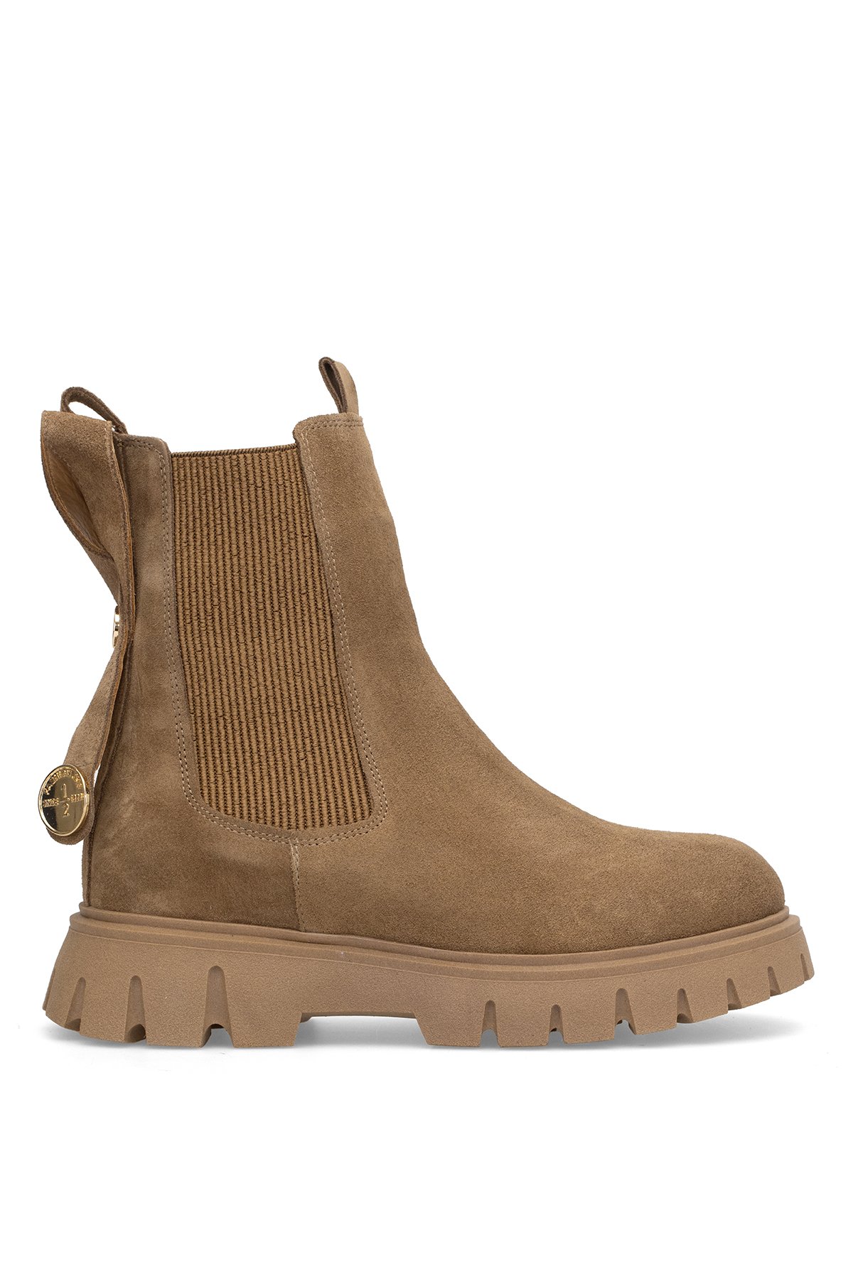 Elit Thalvora Kadın Hakiki Süet Deri Chelsea Bot Camel