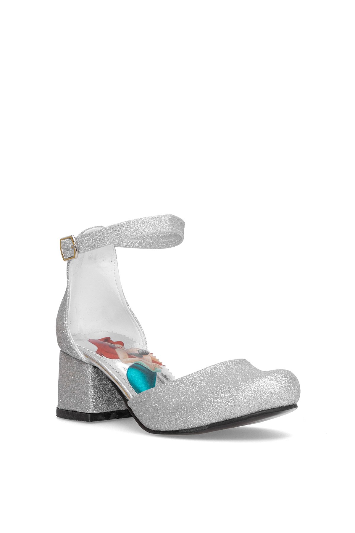 Elit YB-F-Karnıyarık-25Y Filet Kız Çocuk Klasik Topuklu Ayakkabı Gümüş