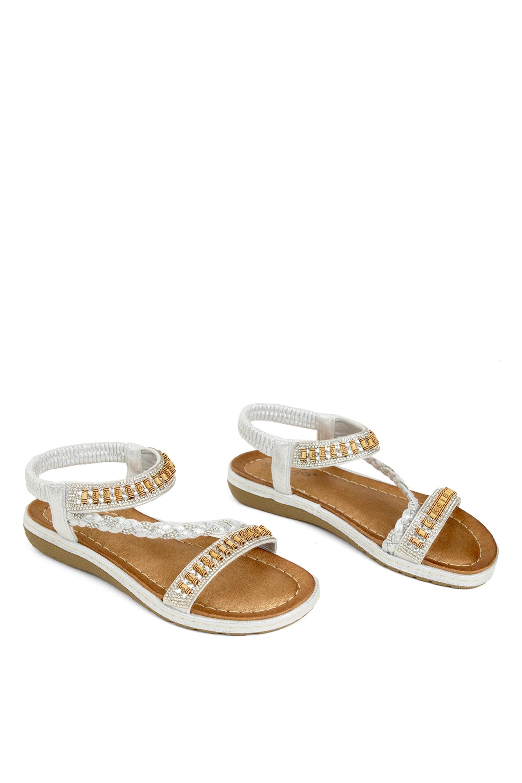 Guja 24Y152-18 Kadın Düz Sandalet Gümüş