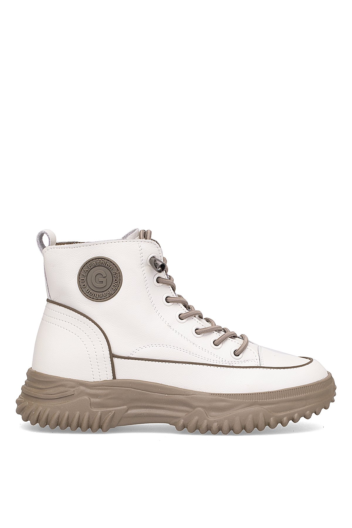 Guja 25K310-13 Kadın Hakiki Deri Sneaker Bot Bej