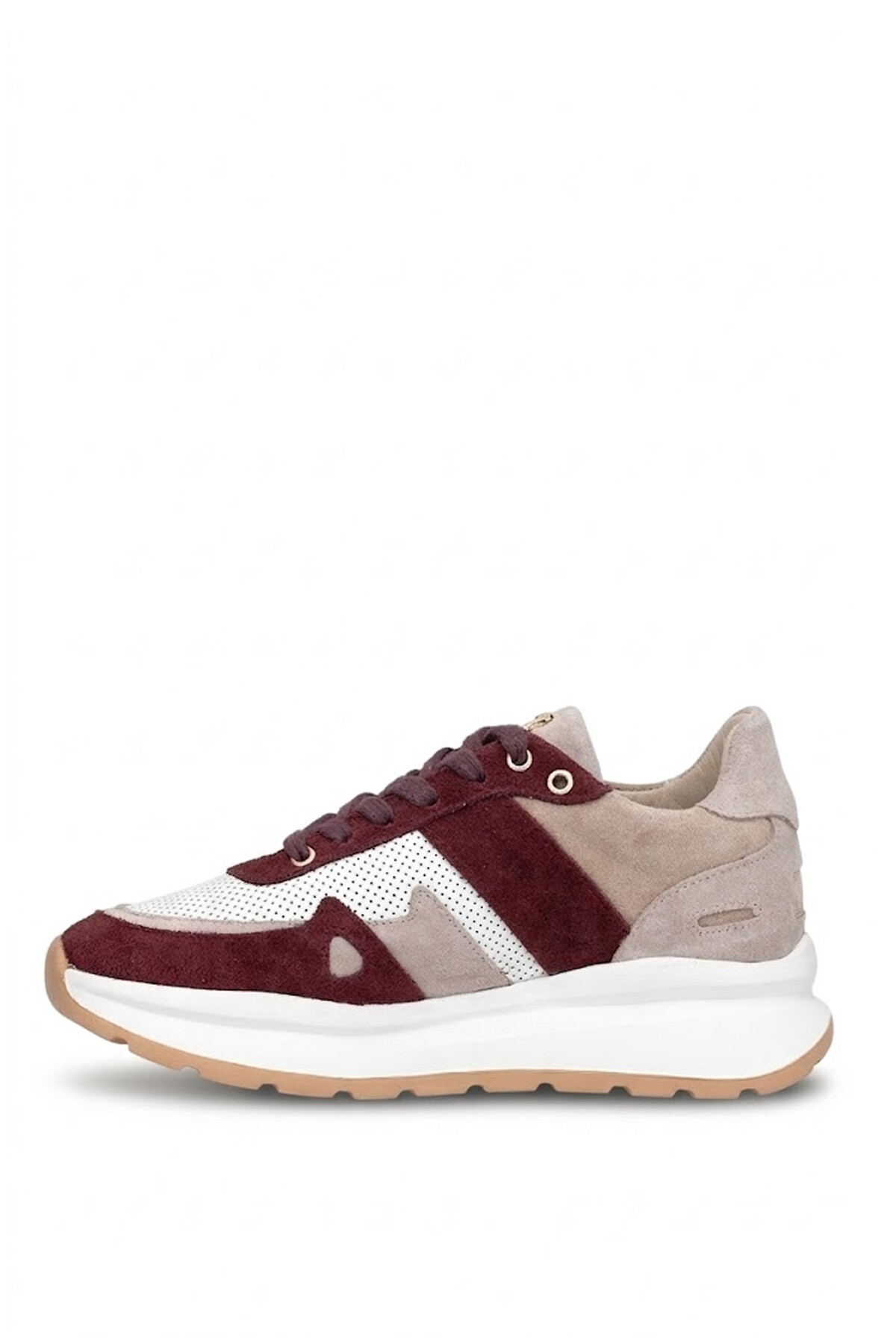John Richardo 1248 Kadın Hakiki Deri Klasik Sneaker Bordo