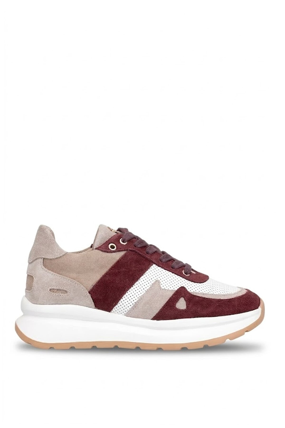 John Richardo 1248 Kadın Hakiki Deri Klasik Sneaker Bordo