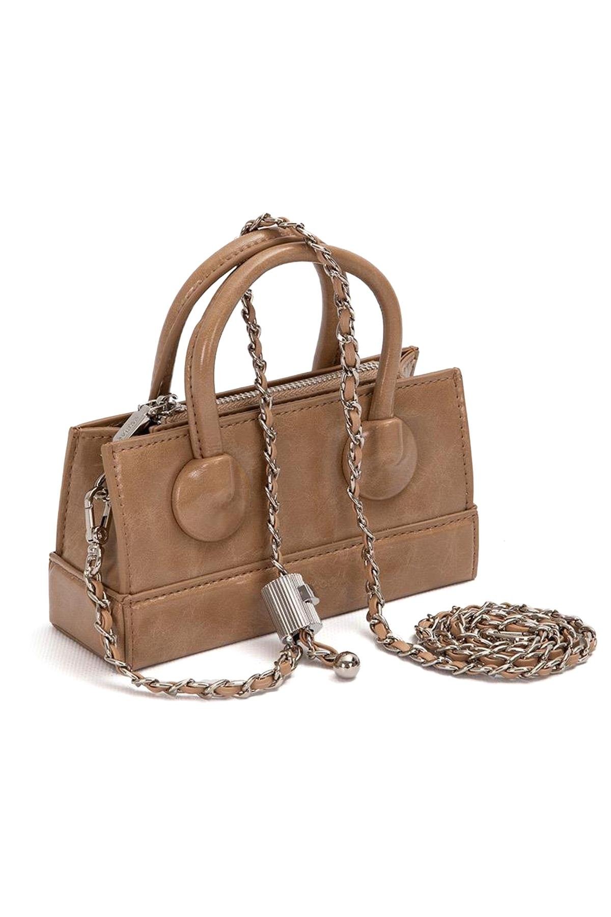 Levidor 930397 Ayarlanabilir Kilit Detaylı Kadın El Çantası Kahverengi