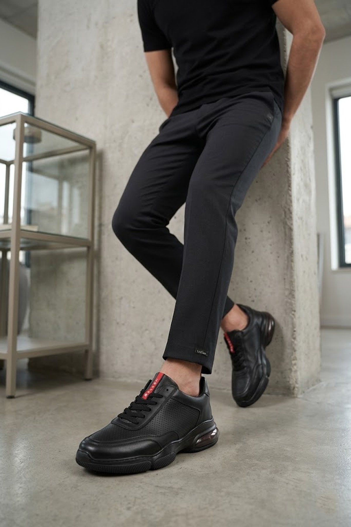 Lufian 111230301 Luke Erkek Hakiki Deri Klasik Sneaker Siyah