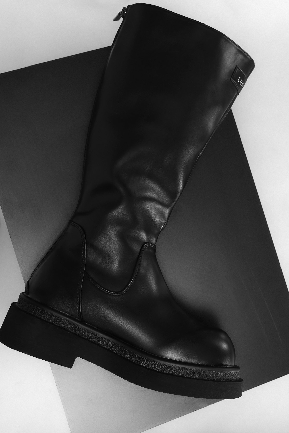 Lufian 122230025 Edna Kadın Düz Çizme Siyah